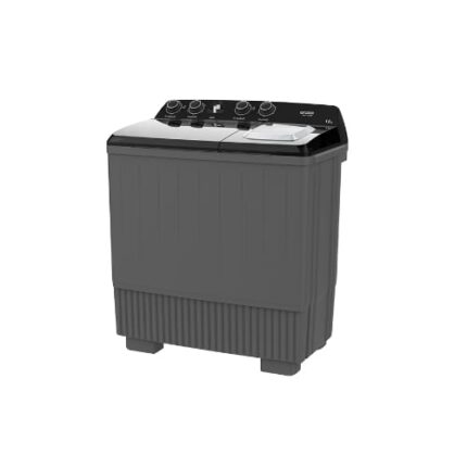 غسالة حوضين جنرال سوبريم 12 كيلو – رمادي غامق / أسود