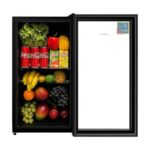 ثلاجة باب واحد زجاجي أورورا 3.2 قدم - أسود