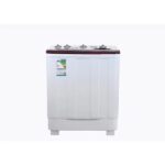 غساله حوضين جنرال سوبريم 8 كيلو - ابيض/احمر