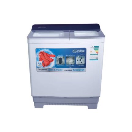 غساله 15 كيلو حوضين جنرال سوبريم - ابيض