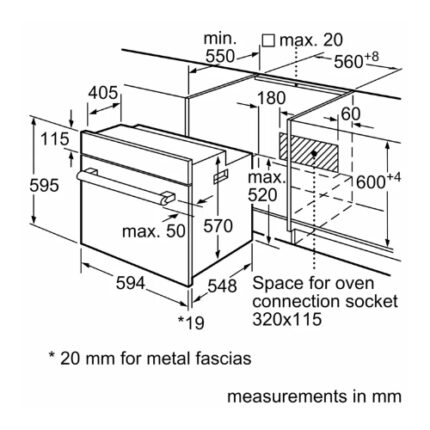 فرن كهرباء بلت ان بوش 60 سم - تركي