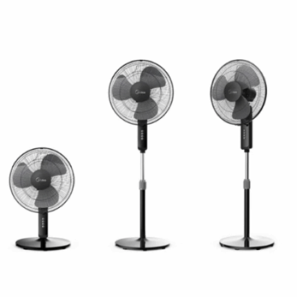 مروحة ستاند ميديا 16 بوصة - 3 سرعات - أسود