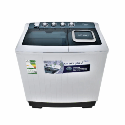 غسالة ميديا 12 كيلو حوضين - أبيض